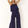 Jillian Plisse Jumpsuit - Navy