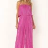 Jillian Plisse Jumpsuit - Orchid
