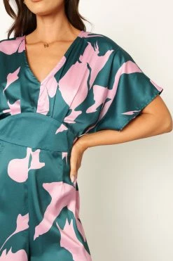 Lilah Jumpsuit - Teal Floral -Dress Shop petal and pup usa rompers lilah jumpsuit teal floral 33935874556081