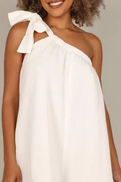 Miffy One Shoulder Romper - White -Dress Shop petal and pup usa rompers miffy one shoulder romper white 33551869837489