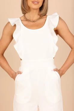 Mills Jumpsuit - White -Dress Shop petal and pup usa rompers mills jumpsuit white 33199388065969