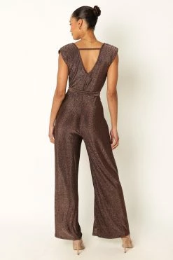 Nora Wide Leg Jumpsuit - Chocolate -Dress Shop petal and pup usa rompers nora wide leg jumpsuit chocolate 33968215720113