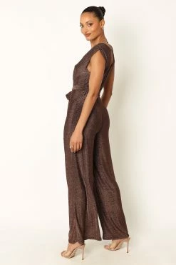 Nora Wide Leg Jumpsuit - Chocolate -Dress Shop petal and pup usa rompers nora wide leg jumpsuit chocolate 33968215752881
