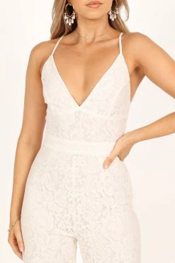 Ophelia Lace Jumpsuit - Ivory -Dress Shop petal and pup usa rompers ophelia lace jumpsuit ivory 33520562995377