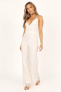 Ophelia Lace Jumpsuit - Ivory -Dress Shop petal and pup usa rompers ophelia lace jumpsuit ivory 33520563028145