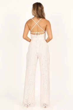 Ophelia Lace Jumpsuit - Ivory -Dress Shop petal and pup usa rompers ophelia lace jumpsuit ivory 33520563093681