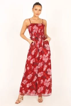 Quinn Wide Leg Jumpsuit - Scarlet -Dress Shop petal and pup usa rompers quinn wide leg jumpsuit scarlet 33810814238897