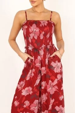 Quinn Wide Leg Jumpsuit - Scarlet -Dress Shop petal and pup usa rompers quinn wide leg jumpsuit scarlet 33810814271665