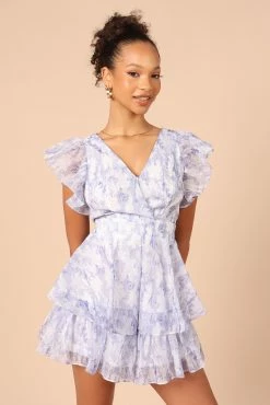 Rosalita Frill Sleeve Romper - Lilac -Dress Shop petal and pup usa rompers rosalita frill sleeve romper lilac 32221219848369