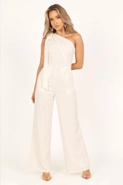 Sadie One Shoulder Jumpsuit - White -Dress Shop petal and pup usa rompers sadie one shoulder jumpsuit white 33481582117041