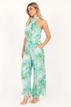 Stella Halter Jumpsuit - Green -Dress Shop petal and pup usa rompers stella halter jumpsuit green 33526120153265