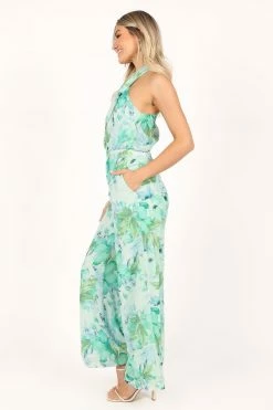 Stella Halter Jumpsuit - Green -Dress Shop petal and pup usa rompers stella halter jumpsuit green 33526120186033
