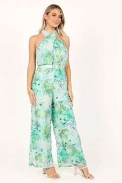 Stella Halter Jumpsuit - Green -Dress Shop petal and pup usa rompers stella halter jumpsuit green 33526120284337