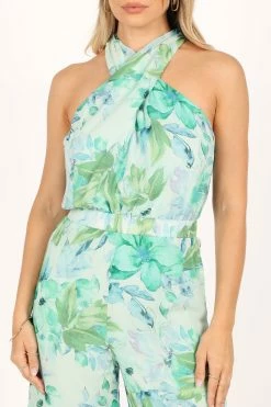 Stella Halter Jumpsuit - Green -Dress Shop petal and pup usa rompers stella halter jumpsuit green 33526120317105