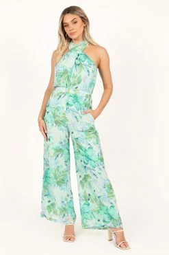 Stella Halter Jumpsuit - Green -Dress Shop petal and pup usa rompers stella halter jumpsuit green 33526120349873