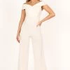 Violet Off Shoulder Jumpsuit - White