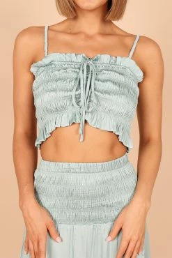 Clover Shirred Two Piece Set - Blue -Dress Shop petal and pup usa sets clover shirred two piece set blue 32309275656369