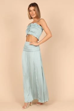 Clover Shirred Two Piece Set - Blue