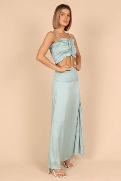 Clover Shirred Two Piece Set - Blue -Dress Shop petal and pup usa sets clover shirred two piece set blue 32309275721905