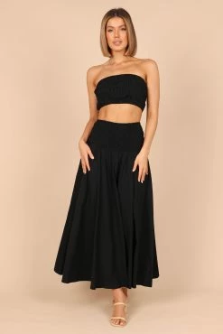 Mia Shirred Two Piece Set - Black -Dress Shop petal and pup usa sets mia shirred two piece set black 32558223163569