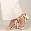 Allure Rhinestone Block Heel - White