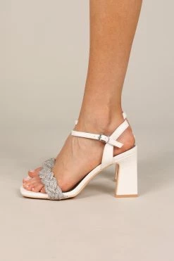 Allure Rhinestone Block Heel - White -Dress Shop petal and pup usa shoes allure rhinestone block heel white 33543062061233