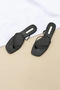 Ariel Sandal - Black Croc