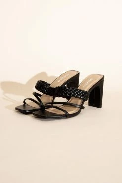 Carmen Braided Strap Heels - Black