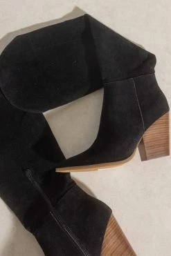 Clara Knee High Western Boots - Black Suede -Dress Shop petal and pup usa shoes clara knee high western boots black suede 32746323378353