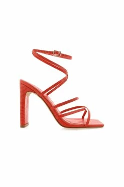 Cullen Strappy Heel - Flame Scale -Dress Shop petal and pup usa shoes cullen strappy heel flame scale 33398686187697