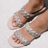 Glamour Rhinestone Sandal - Latte