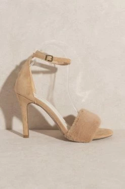 Hadley Faux Fur Heels - Almond -Dress Shop petal and pup usa shoes hadley faux fur heels almond 32641375043761