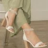 Josie Ankle Chain Heel - White