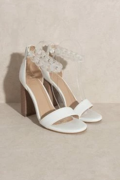 Josie Ankle Chain Heel - White -Dress Shop petal and pup usa shoes josie ankle chain heel white 32776969650353