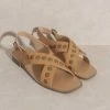 Kylie Studded Cross Band Sandal - Tan