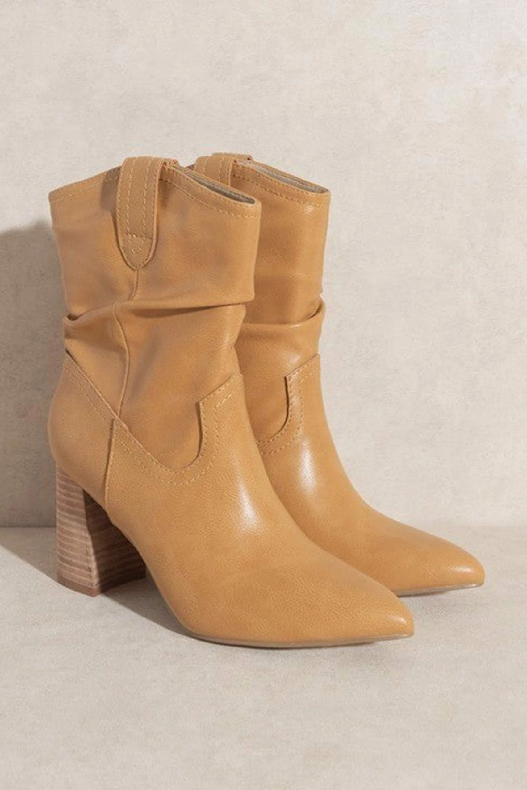 Mavis Western Style Boots - Tan 3 Mavis Western Style Boots - Tan - Image 3