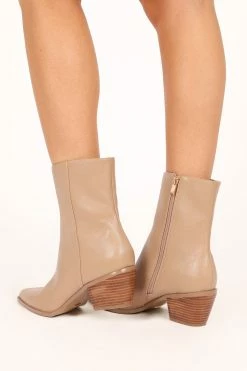 Naida Block Heel Ankle Boot - Dark Clay -Dress Shop petal and pup usa shoes naida block heel ankle boot dark clay 33559100227761