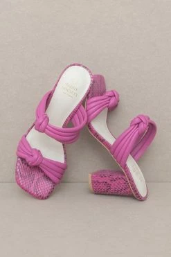 Raquel Strappy Knot Heel - Fuchsia -Dress Shop petal and pup usa shoes raquel strappy knot heel fuchsia 33469850091697
