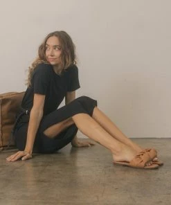 Zaina Knotted Sandal - Camel -Dress Shop petal and pup usa shoes zaina knotted sandal camel 33585725178033