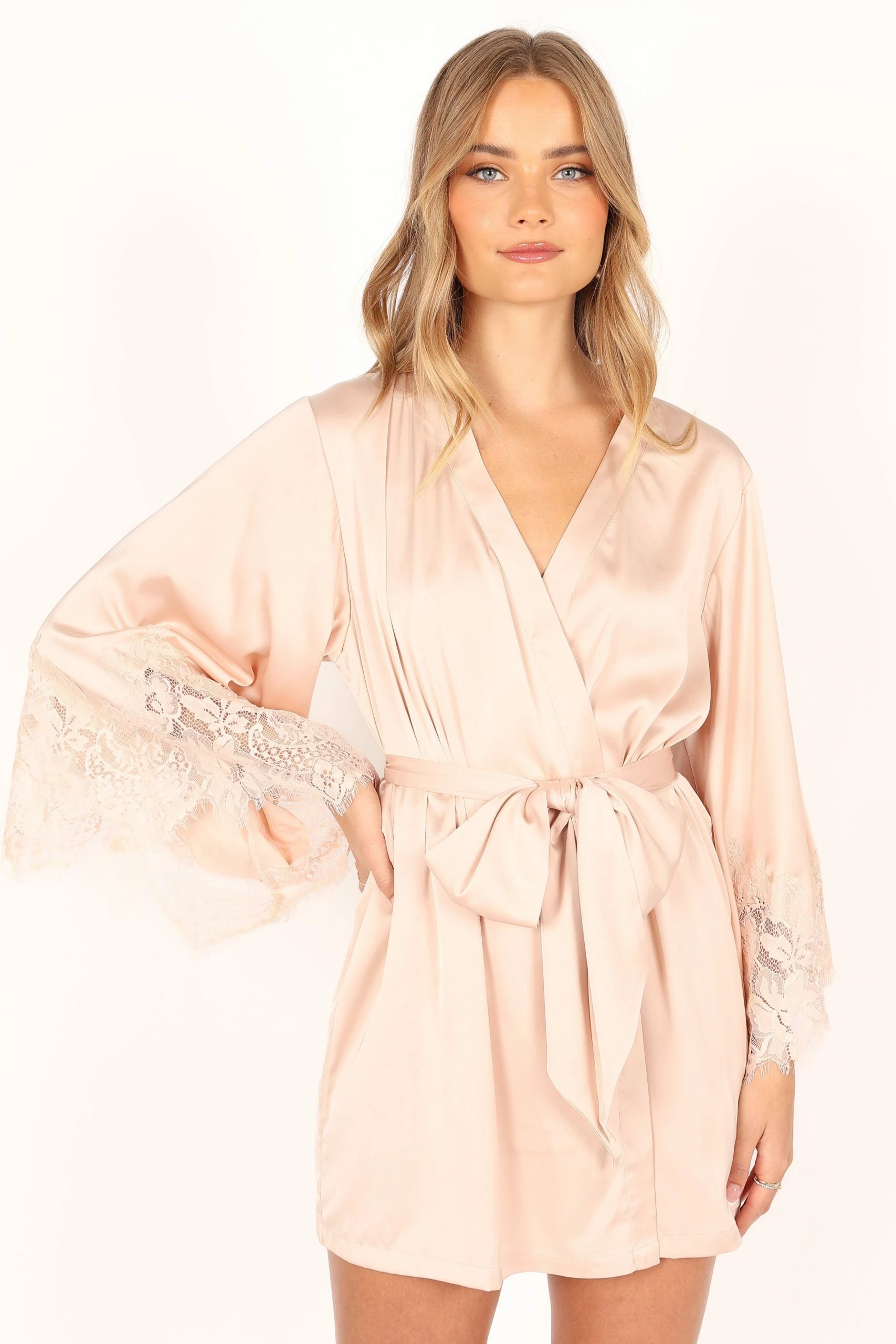 Dara Lace Trim Robe - Blush 6 Dara Lace Trim Robe - Blush - Image 6