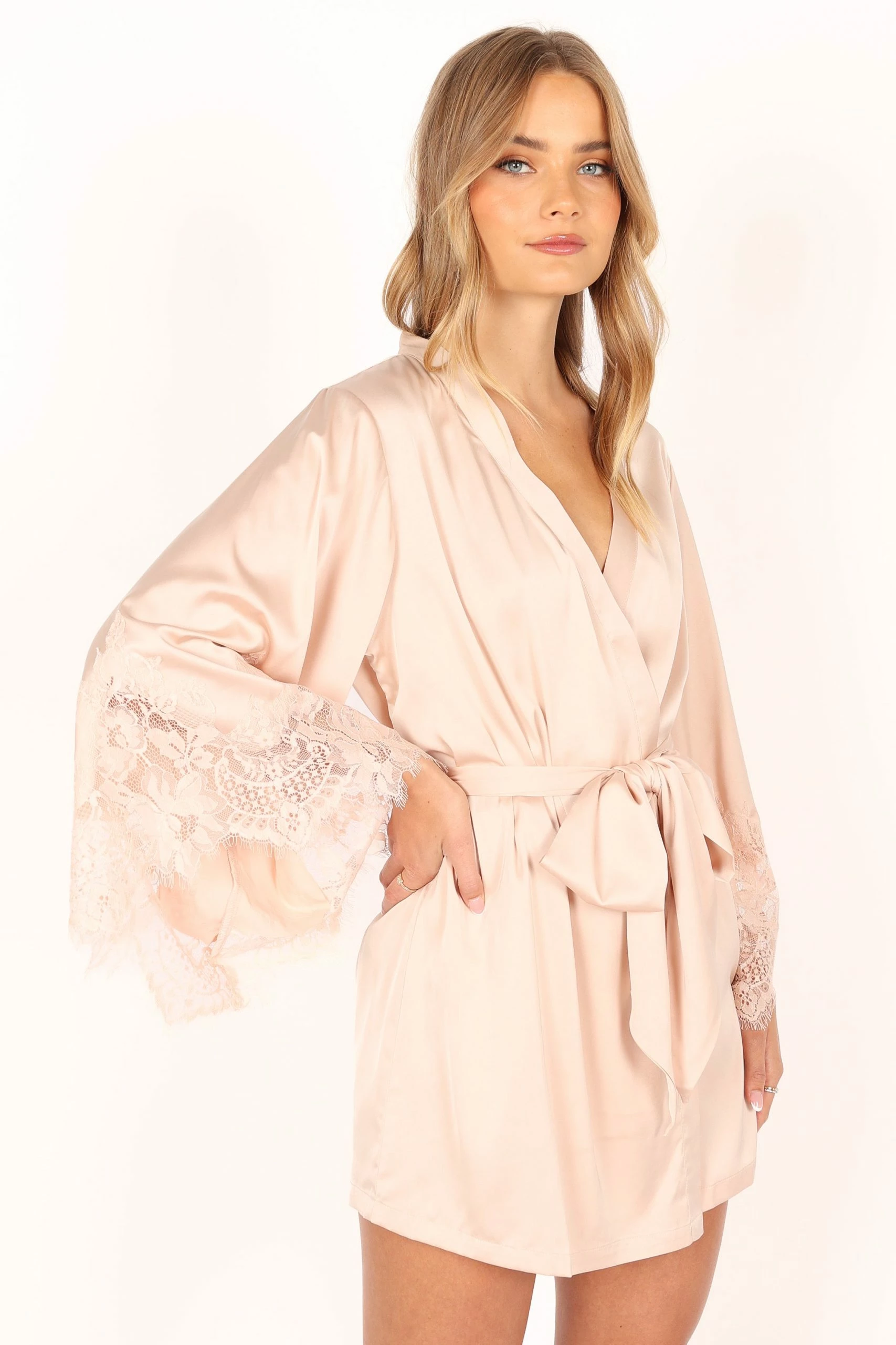 Dara Lace Trim Robe - Blush 14 Dara Lace Trim Robe - Blush - Image 14