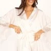 Dara Lace Trim Robe - Ivory