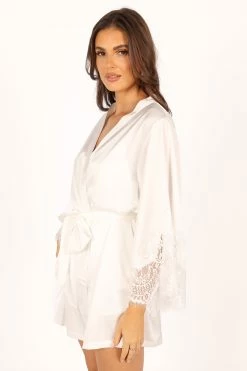 Dara Lace Trim Robe - Ivory 14 Dara Lace Trim Robe - Ivory -Dress Shop petal and pup usa swim intimates dara lace trim robe ivory 33846822469809