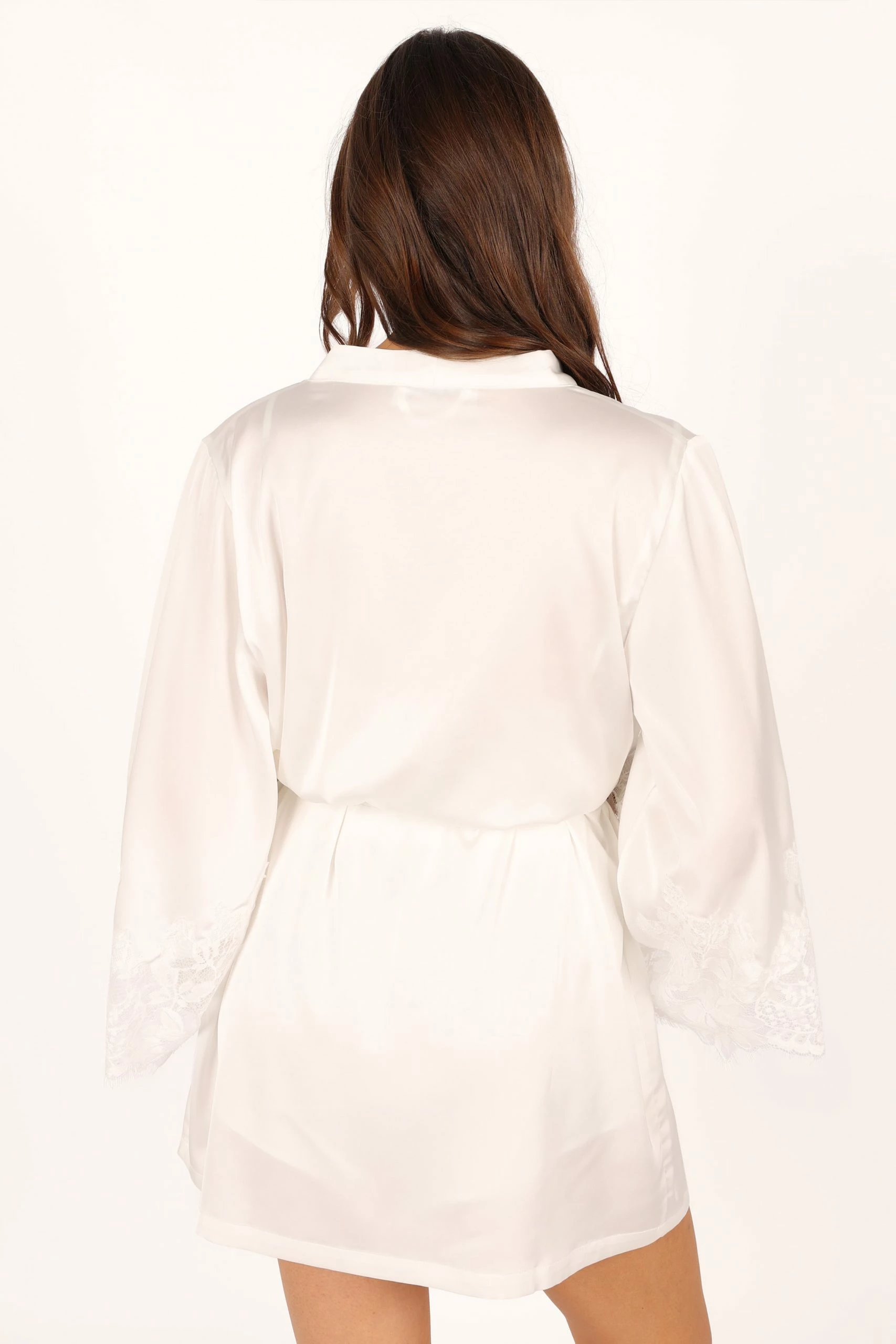 Dara Lace Trim Robe - Ivory 6 Dara Lace Trim Robe - Ivory - Image 6