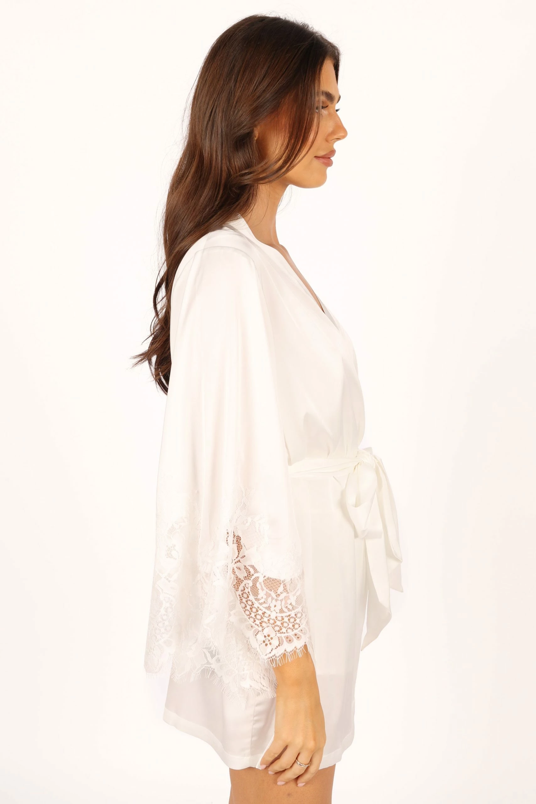 Dara Lace Trim Robe - Ivory 7 Dara Lace Trim Robe - Ivory - Image 7