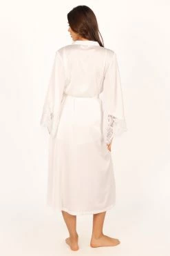 Darani Full Length Lace Trim Robe - Ivory -Dress Shop petal and pup usa swim intimates darani full length lace trim robe ivory 33846819094705