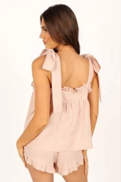 Libby Linen Frill Set - Blush -Dress Shop petal and pup usa swim intimates libby linen frill set blush 33846819324081