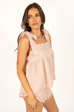 Libby Linen Frill Set - Blush -Dress Shop petal and pup usa swim intimates libby linen frill set blush 33846819422385