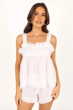 Libby Linen Frill Set - Ivory -Dress Shop petal and pup usa swim intimates libby linen frill set ivory 33888715702449