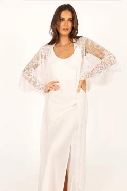Nephele Lace Bridal Robe - Ivory -Dress Shop petal and pup usa swim intimates nephele lace bridal robe ivory 33856907509937